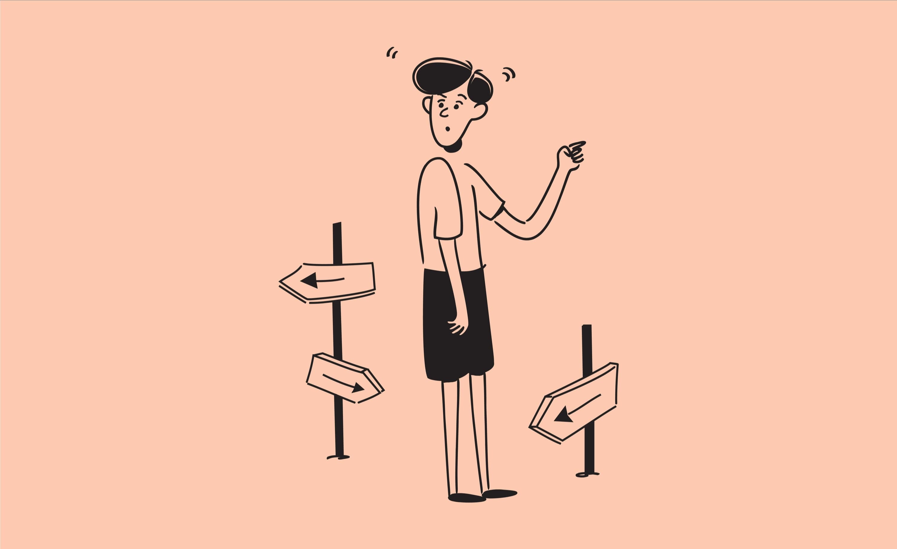 Signpost illustration to redirect web traffic