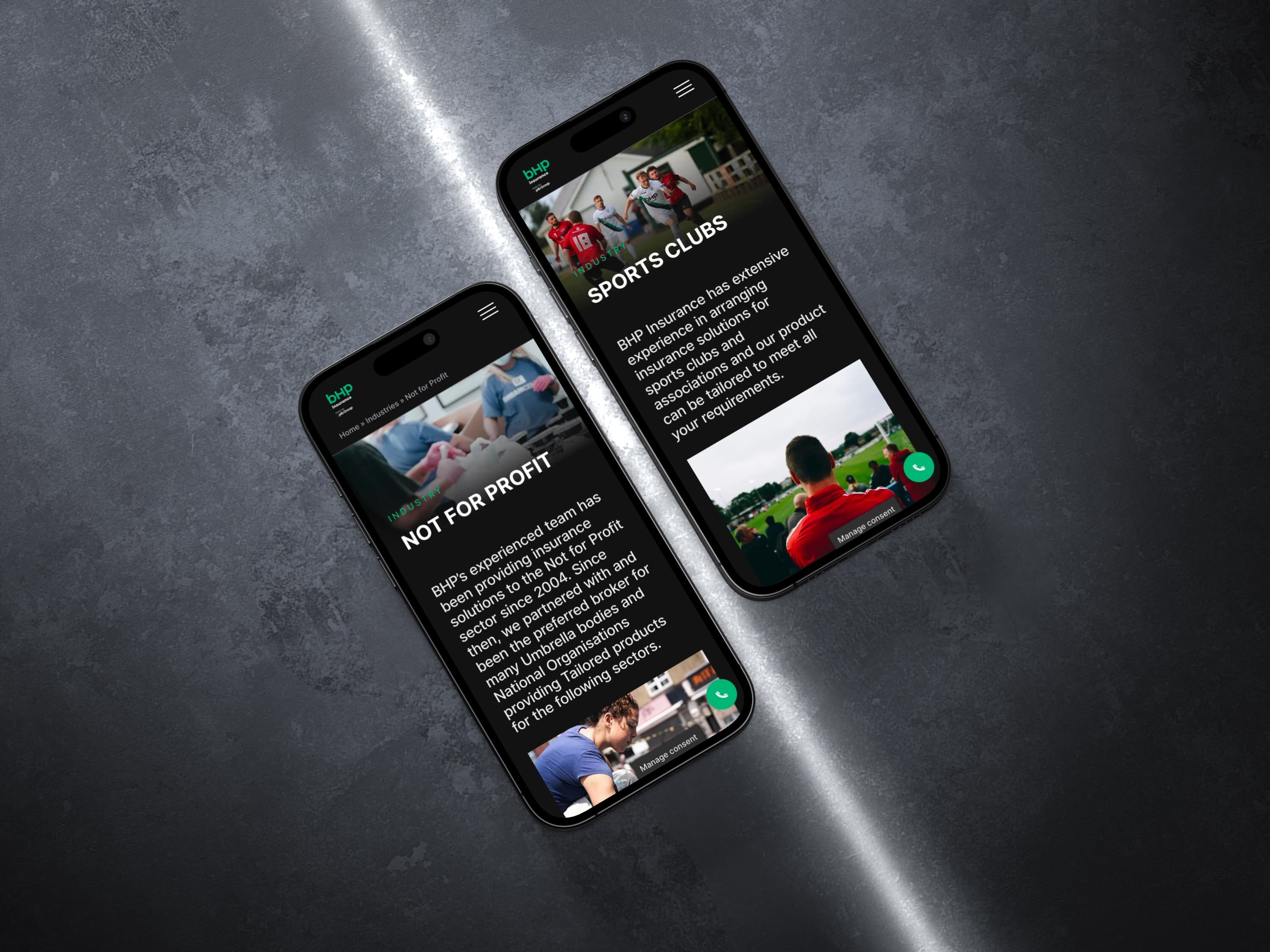 BHP Insurance web design project